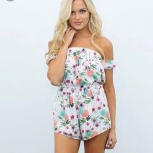 Kittenish spring floral romper!